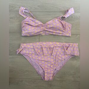 Stoney Clover Lavender and Orange Heart Bikini Set
